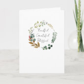 感謝に満ちて 幸せを感じて 恵まれて 落葉の季節の 郷愁ただよう モダンな生活 カード (正面)