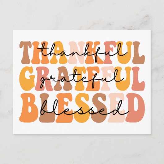 感謝に満ちる 感謝する 祝福された ポストカード (正面)