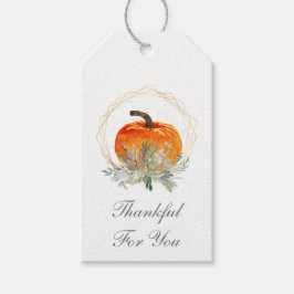 感謝のあなた エレガントなパンプキン ギフトタグ