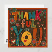 感謝のおもしろいフォークカラフルインスピレーション (正面/裏面)