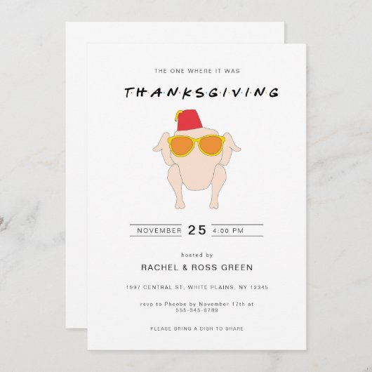 感謝のおもしろい招待状とトルコ 招待状 (正面/裏面)