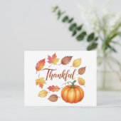 感謝のかぼちゃと紅葉 シーズンポストカード (スタンド正面)
