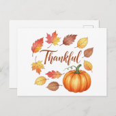 感謝のかぼちゃと紅葉 シーズンポストカード (正面/裏面)