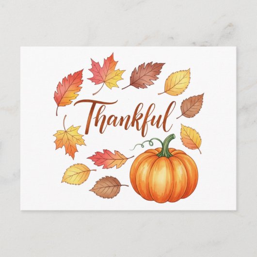 感謝のかぼちゃと紅葉 シーズンポストカード (正面)