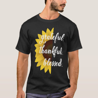 感謝のかわいい賛美ひまわりのモチベーション Tシャツ