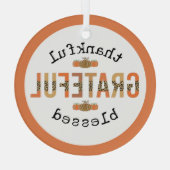 感謝のかわいい賛美秋感謝祭 ガラスオーナメント (裏面)