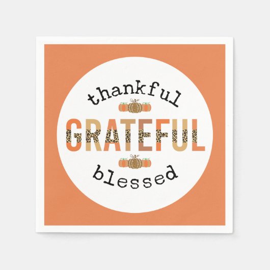 感謝のかわいい賛美秋感謝祭 スタンダードカクテルナプキン (正面)