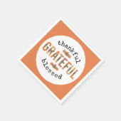 感謝のかわいい賛美秋感謝祭 スタンダードカクテルナプキン (角)