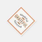 感謝のかわいい賛美秋感謝祭 スタンダードカクテルナプキン (角)