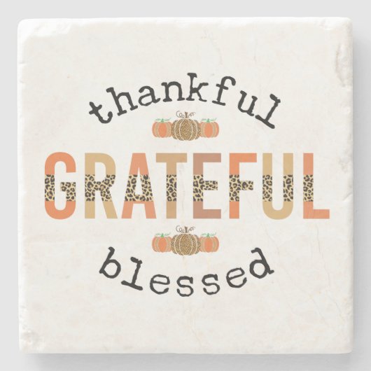感謝のかわいい賛美秋感謝祭 ストーンコースター (正面)