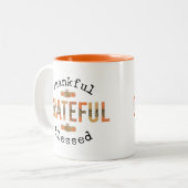 感謝のかわいい賛美秋感謝祭 ツートーンマグカップ (正面左)