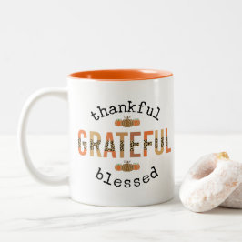 感謝のかわいい賛美秋感謝祭 ツートーンマグカップ