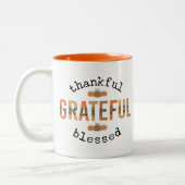 感謝のかわいい賛美秋感謝祭 ツートーンマグカップ (左)