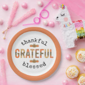 感謝のかわいい賛美秋感謝祭 ペーパープレート (パーティー)