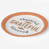 感謝のかわいい賛美秋感謝祭 ペーパープレート (アングル)