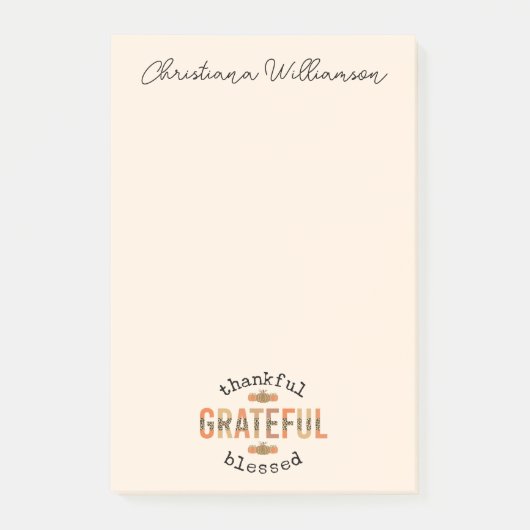 感謝のかわいい賛美秋感謝祭 ポストイット (正面)