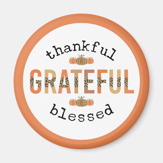 感謝のかわいい賛美秋感謝祭 マグネット (正面)