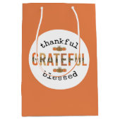 感謝のかわいい賛美秋感謝祭 ミディアムペーパーバッグ (正面)