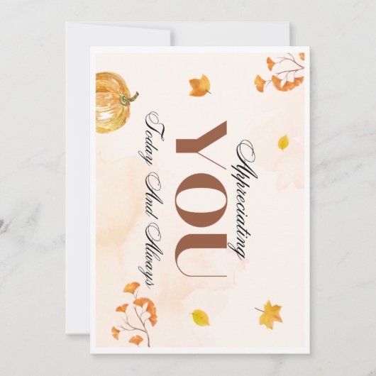 感謝のごちそう：感謝を込めた特大のメッセージカード 招待状 (正面)