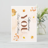 感謝のごちそう：感謝を込めた特大のメッセージカード 招待状 (スタンド正面)