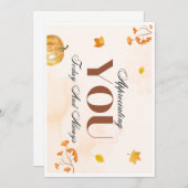 感謝のごちそう：感謝を込めた特大のメッセージカード 招待状 (正面/裏面)