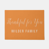 感謝のためにあなた家族の名前オレンジの秋doormat ドアマット (正面)