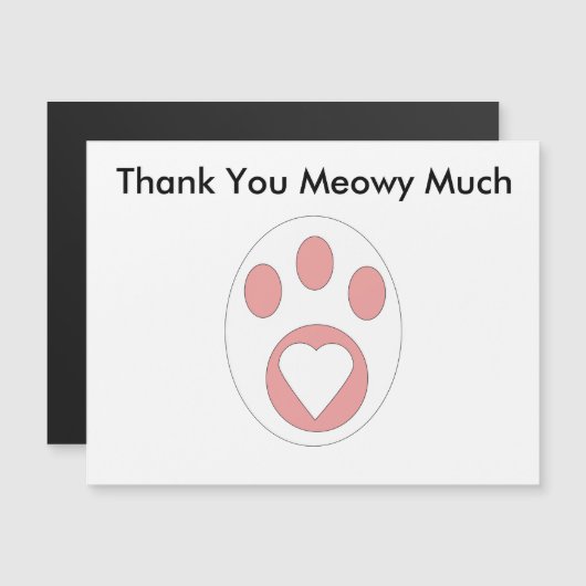 感謝のねこ肉球ハート かわいい オーダーメイド (正面/裏面)