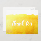 感謝のひまわりのような黄色の水彩アートの引用 ポストカード (正面/裏面)