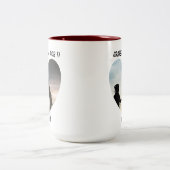 感謝のアグラデチダ二カ国語母の日ハート ツートーンマグカップ (中央)