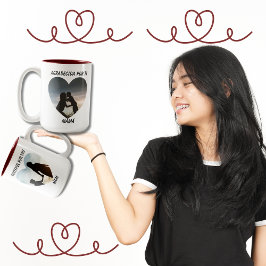 感謝のアグラデチダ二カ国語母の日ハート ツートーンマグカップ