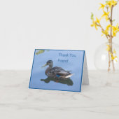 感謝のアヒル：サンキューカード カード (黄色い花)