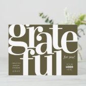 感謝のアーミーモダングリーンビジネスホリデーカード シーズンカード (スタンド正面)