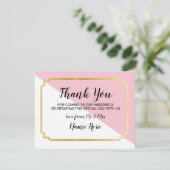 感謝のウェディングカード ピンク ゴールド エレガント ドット 招待状 (スタンド正面)