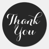 感謝のウェディングスクリプト - 白黒 ラウンドシール (正面)
