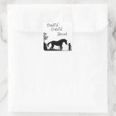 感謝のウマ賛美スステッカー スクエアシール (バッグ)