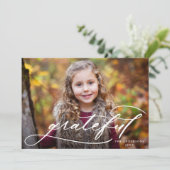 感謝のエレガントスクリプはっきりしたト写真感謝祭 シーズンカード (スタンド正面)