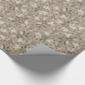 感謝のエレガント中立フローラリリーブラウン ラッピングペーパー (角)