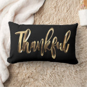 感謝のエレガント金ゴールドスクリプモダント感謝祭 ランバークッション (ブランケット)