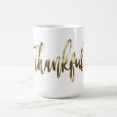 感謝のエレガント金ゴールドフェイクスクリプト感謝祭 コーヒーマグカップ (中央)