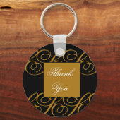 感謝のエレガント金ゴールド旋回 キーホルダー (正面)