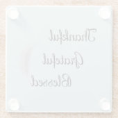 感謝のエンジェル賛美フェザーダスティブルー ガラスコースター (裏面)