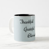 感謝のエンジェル賛美フェザーダスティブルー ツートーンマグカップ (正面左)