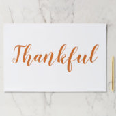 感謝のオレンジのスクリプト感謝のランチョンマット ペーパーパッド (インサイチュ)