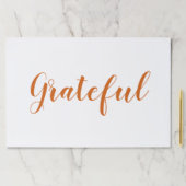 感謝のオレンジのスクリプト感謝のランチョンマット ペーパーパッド (インサイチュ)