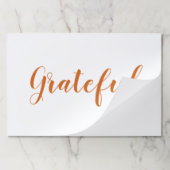 感謝のオレンジのスクリプト感謝のランチョンマット ペーパーパッド (折り畳み)
