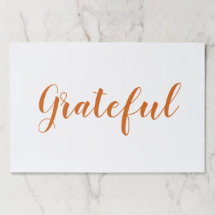 感謝のオレンジのスクリプト感謝のランチョンマット ペーパーパッド