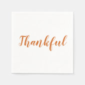 感謝のオレンジのスパイスのスクリプトかわいい感謝祭 スタンダードカクテルナプキン (正面)