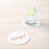 感謝のオレンジのスパイスのスクリプトかわいい感謝祭 ラウンドペーパーコースター (インサイチュ)