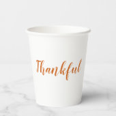 感謝のオレンジのスパイスのスクリプトかわいい感謝祭 紙コップ (裏面)