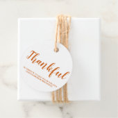 感謝のオレンジカスタム色のスクリプトkraft感謝祭 フェイバータグ (インサイチュ)